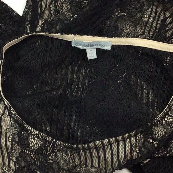 Charlotte Russe Long Sleeve Lace Bodysuit Size M - Picture 4 of 16